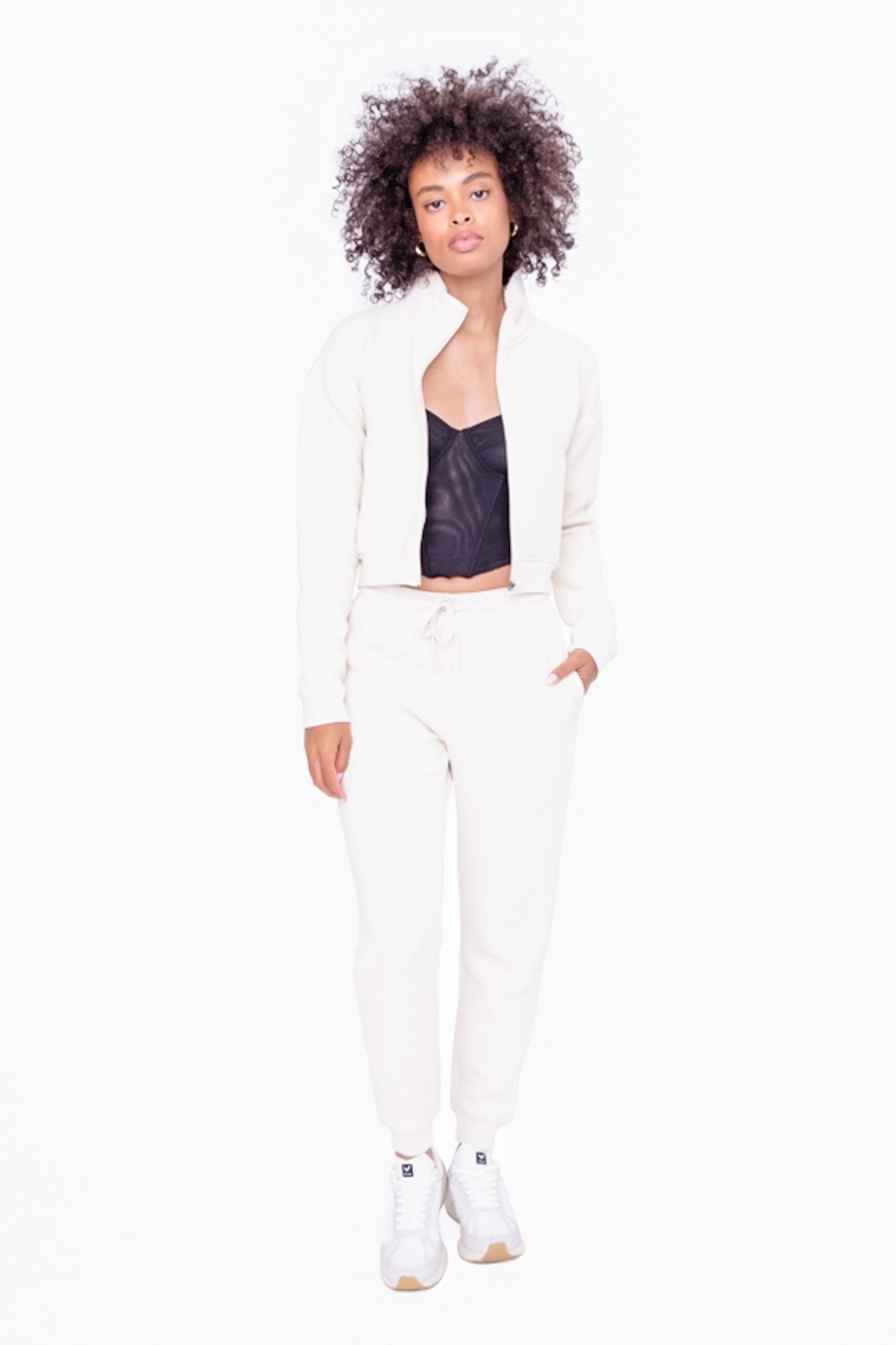 Quilted Cropped Zip-Up Jacket