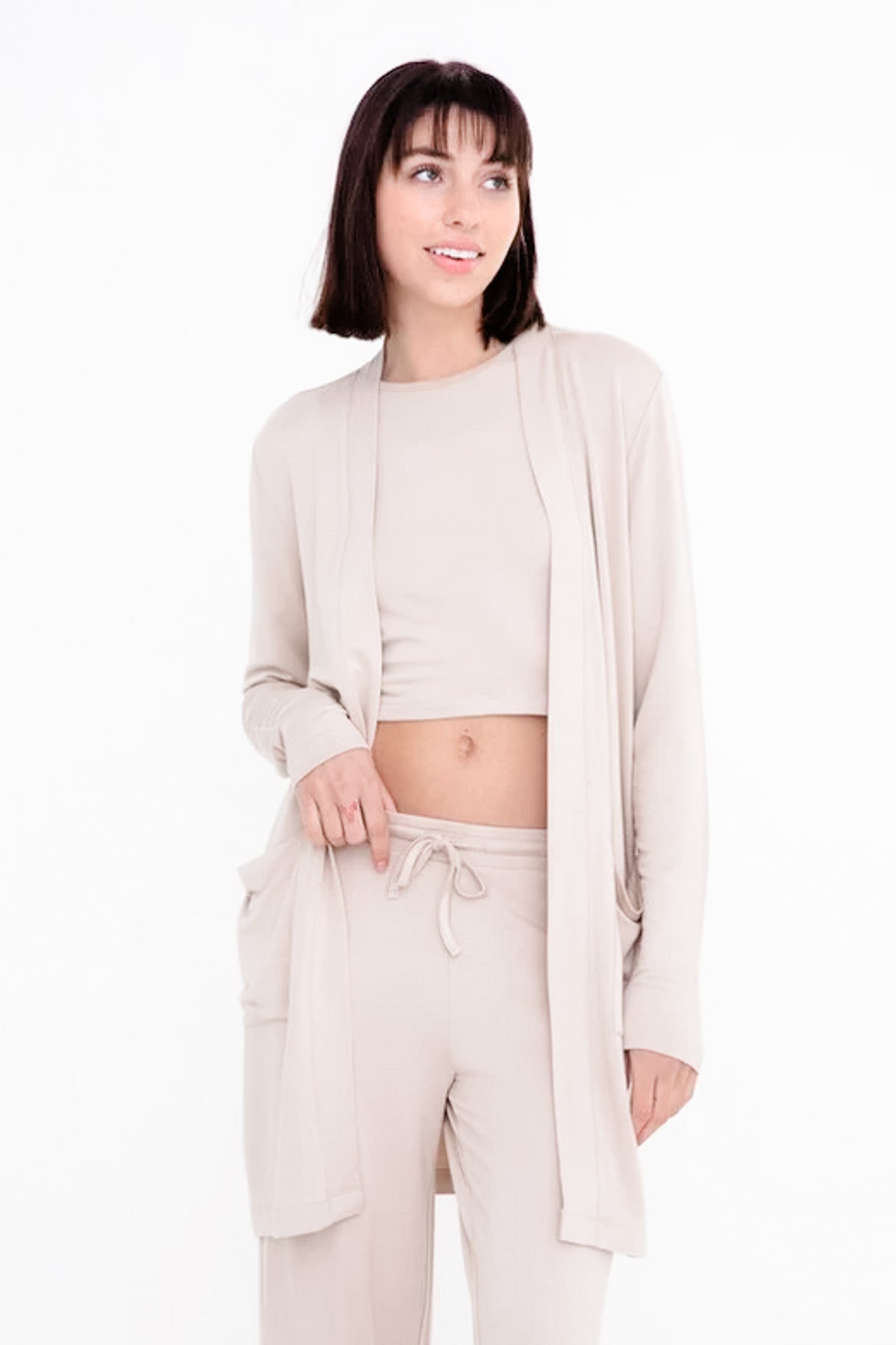 Lounge Open Front Terry Cardigan