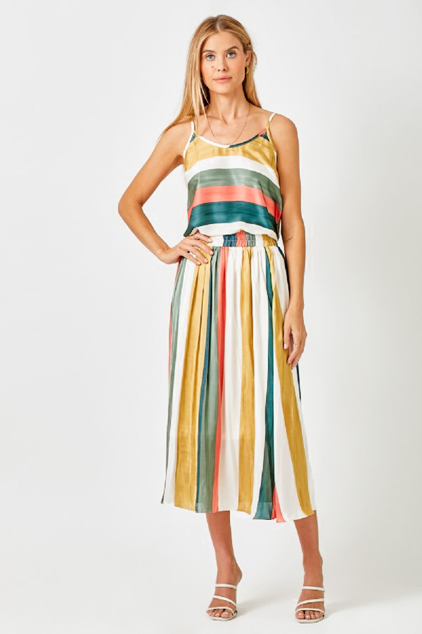 Pleated Strip Skirt