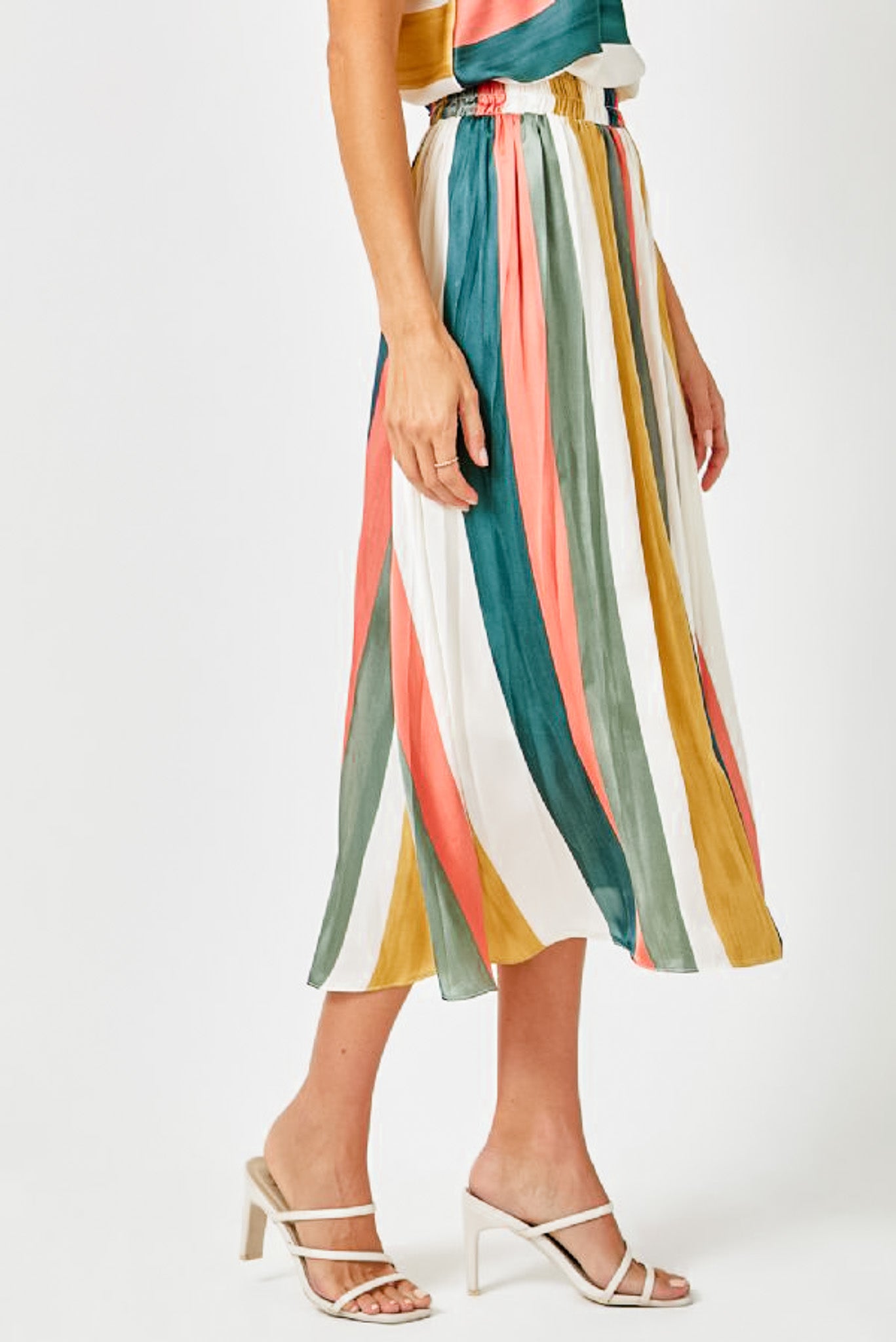 Pleated Strip Skirt
