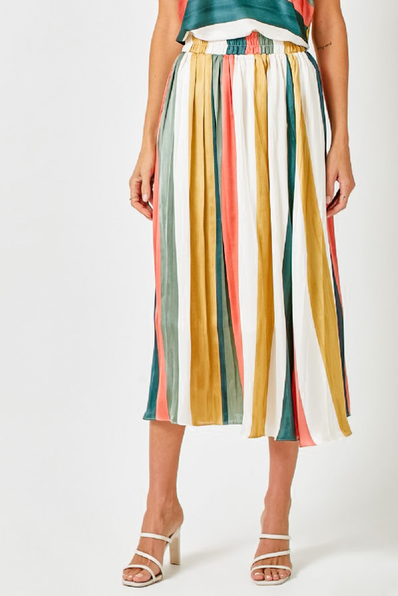 Pleated Strip Skirt