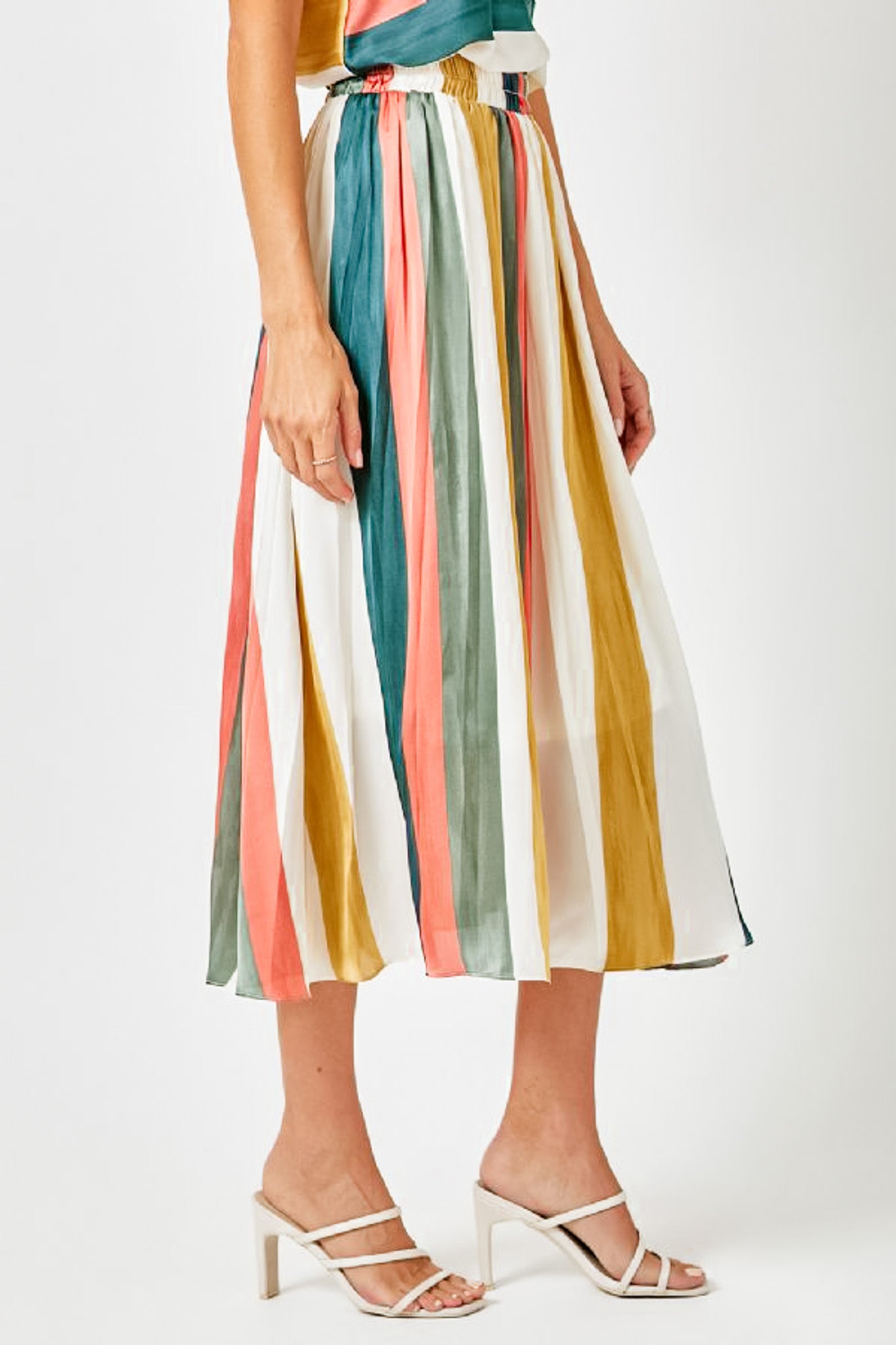 Pleated Strip Skirt