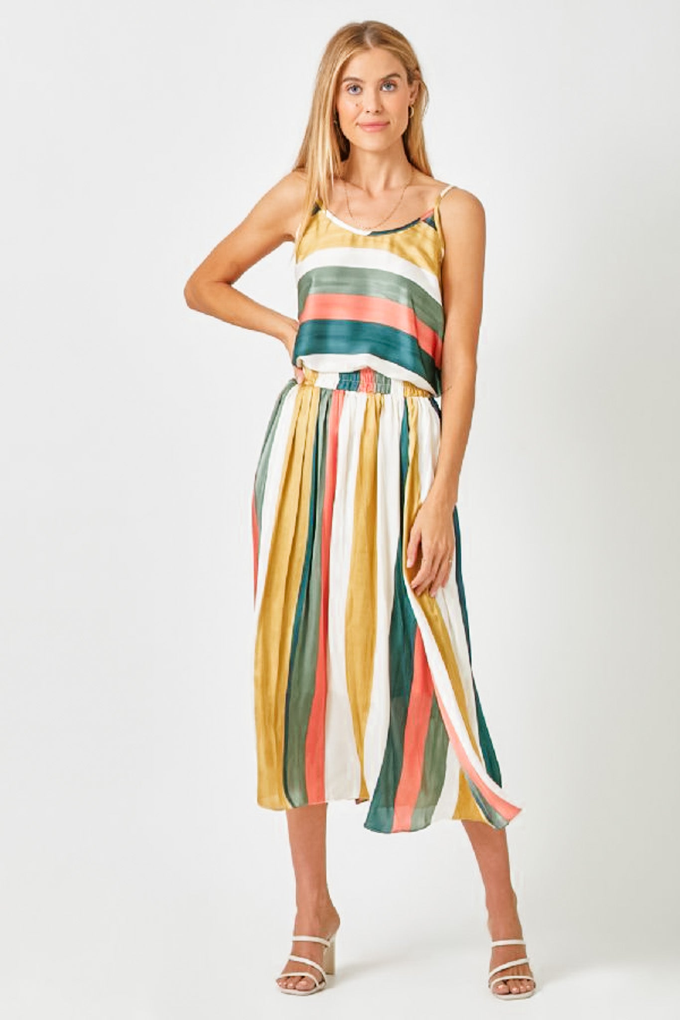 Pleated Strip Skirt