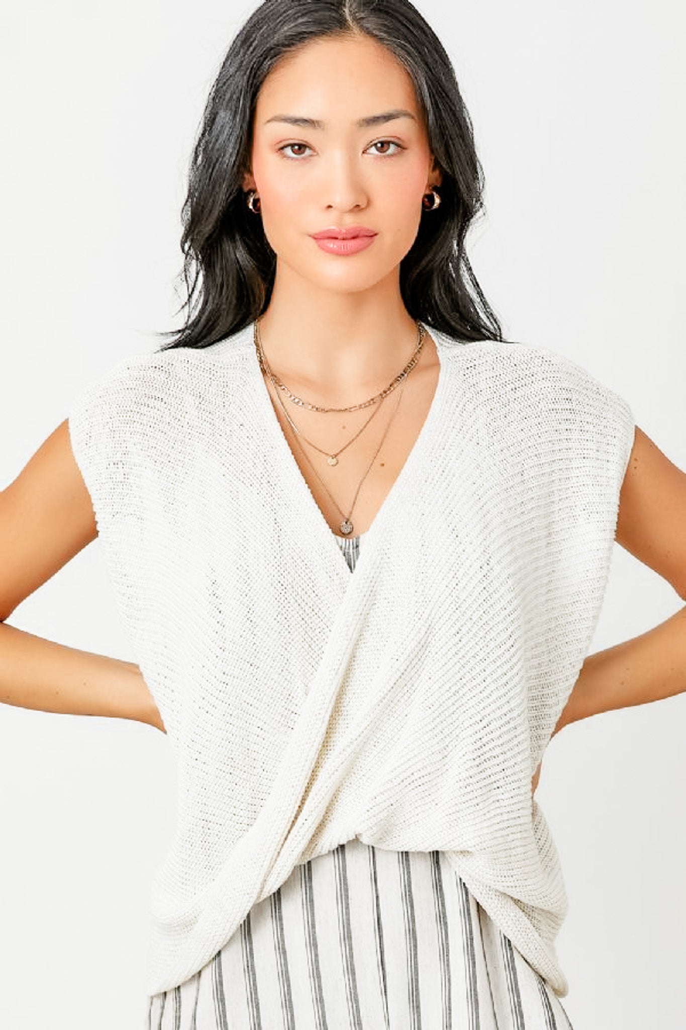 Surplice Neck Sweater Top