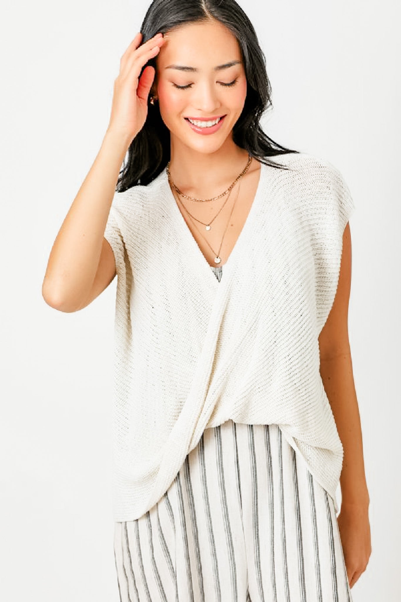 Surplice Neck Sweater Top