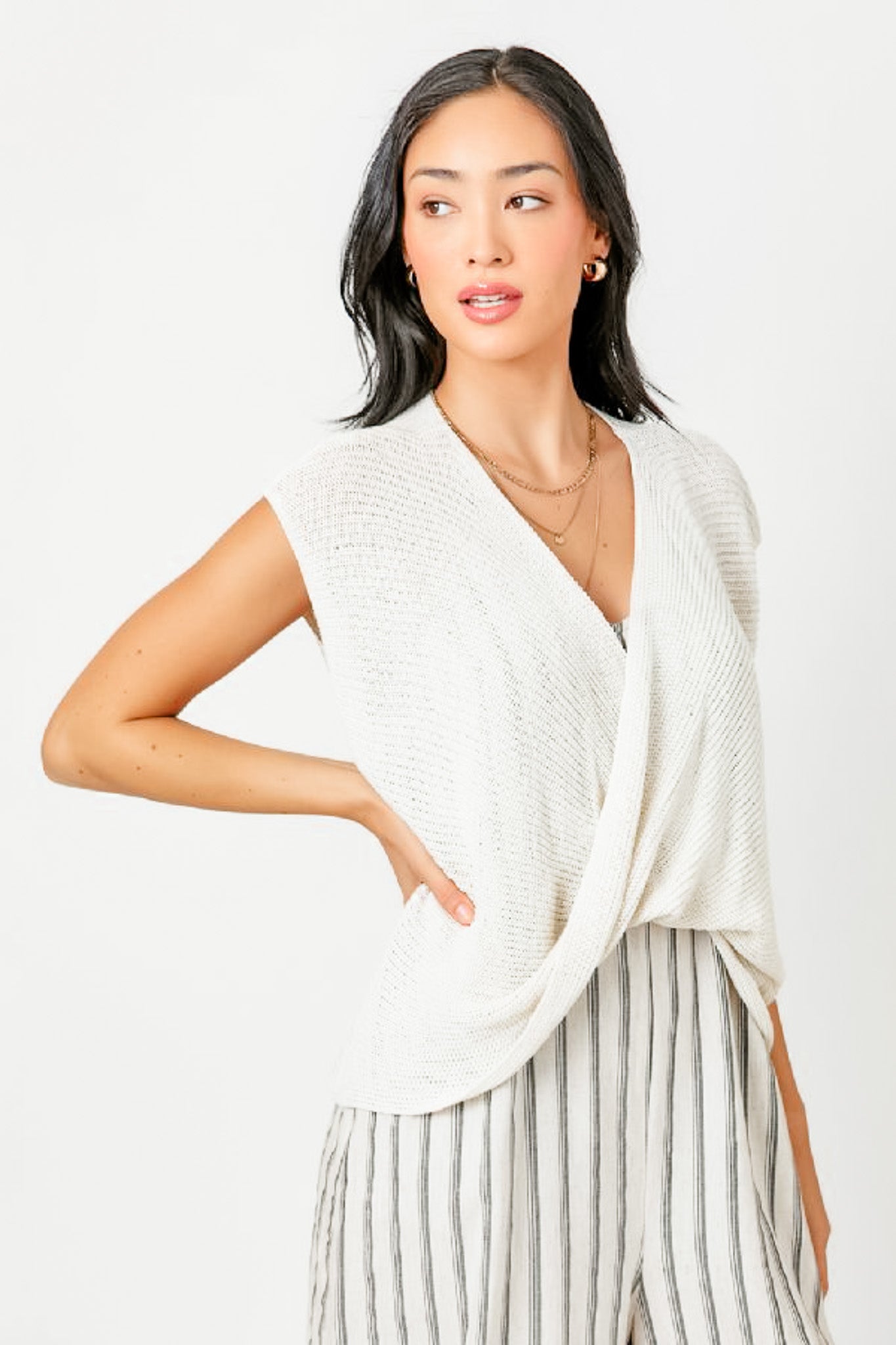 Surplice Neck Sweater Top