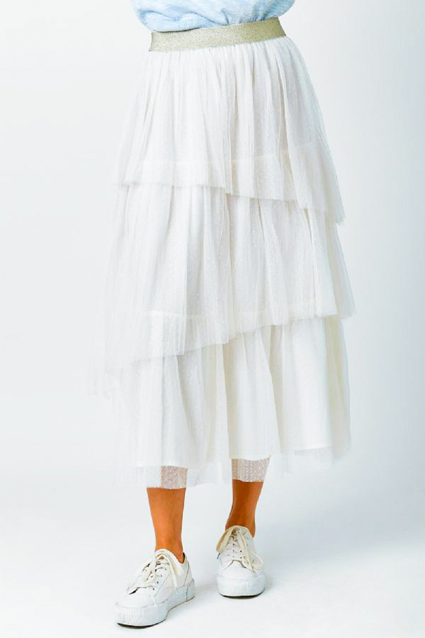 Asymmetrical Ruffle Tulle Skirt