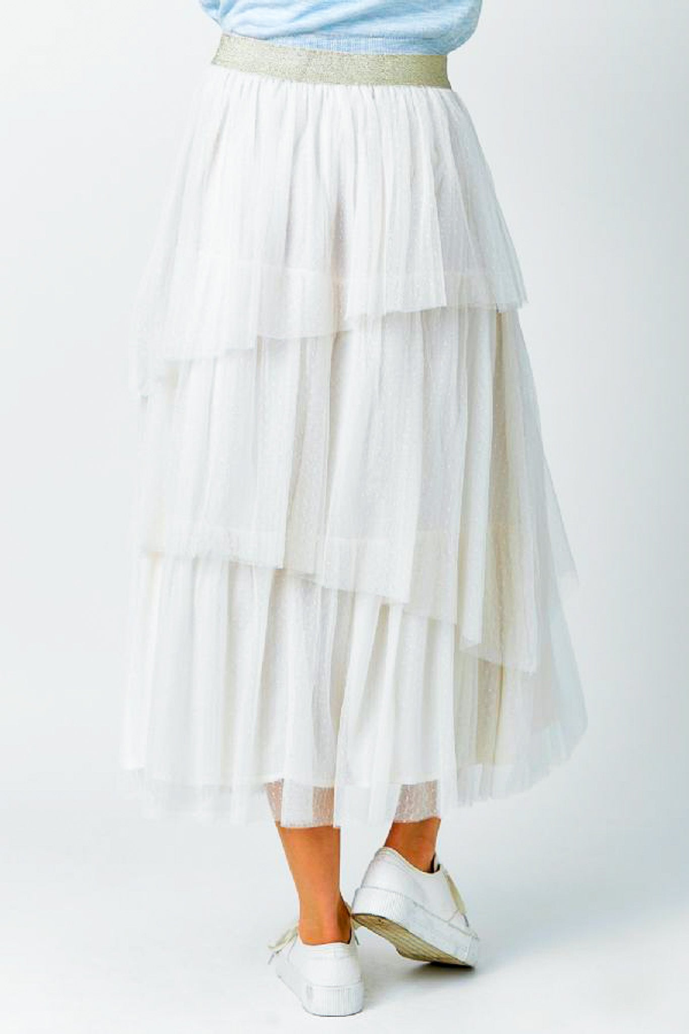 Asymmetrical Ruffle Tulle Skirt