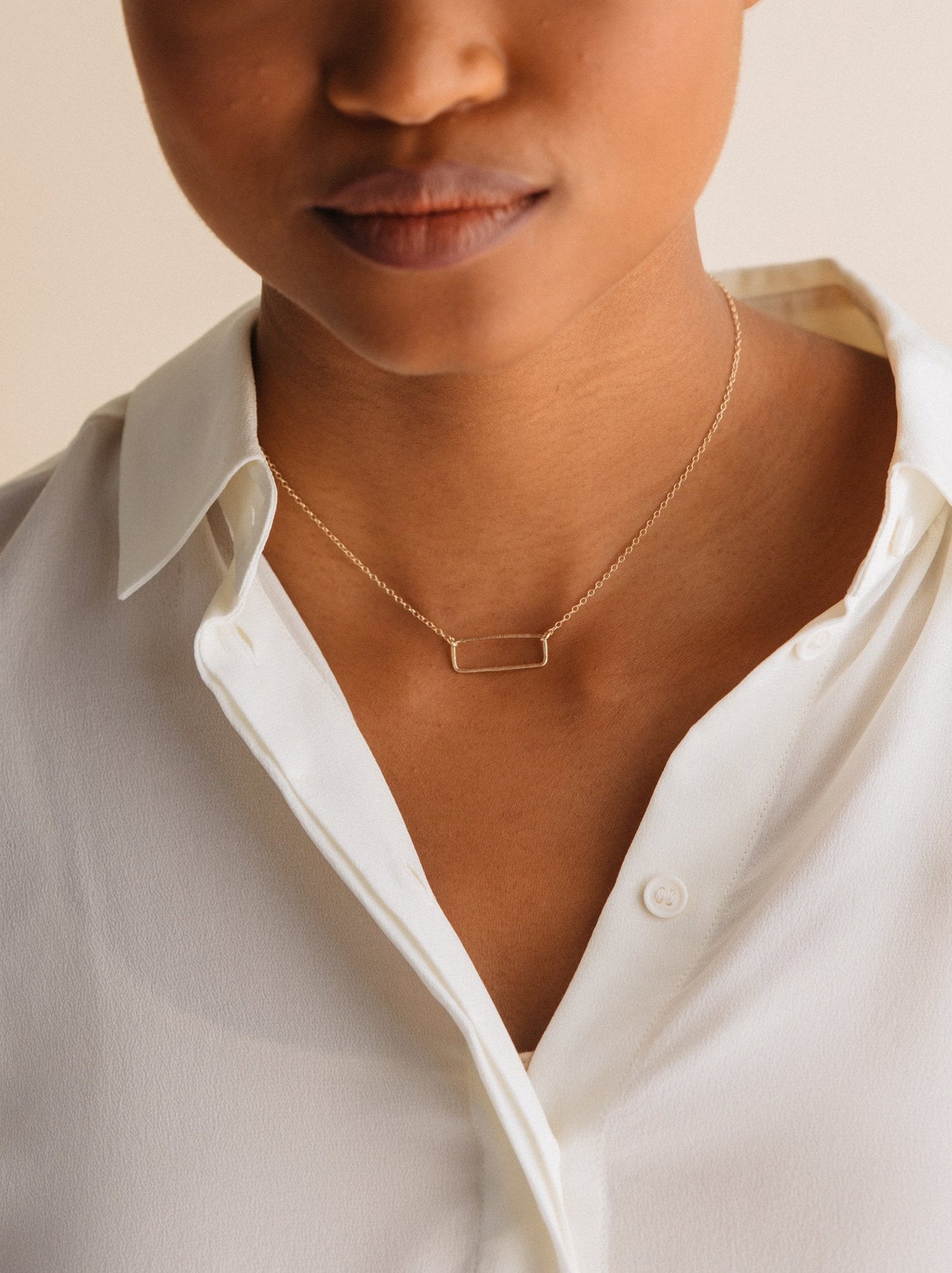 Floating Rectangle Necklace