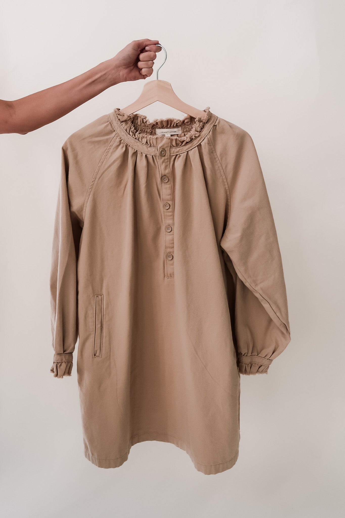 Enzyme Washed Twill Dress