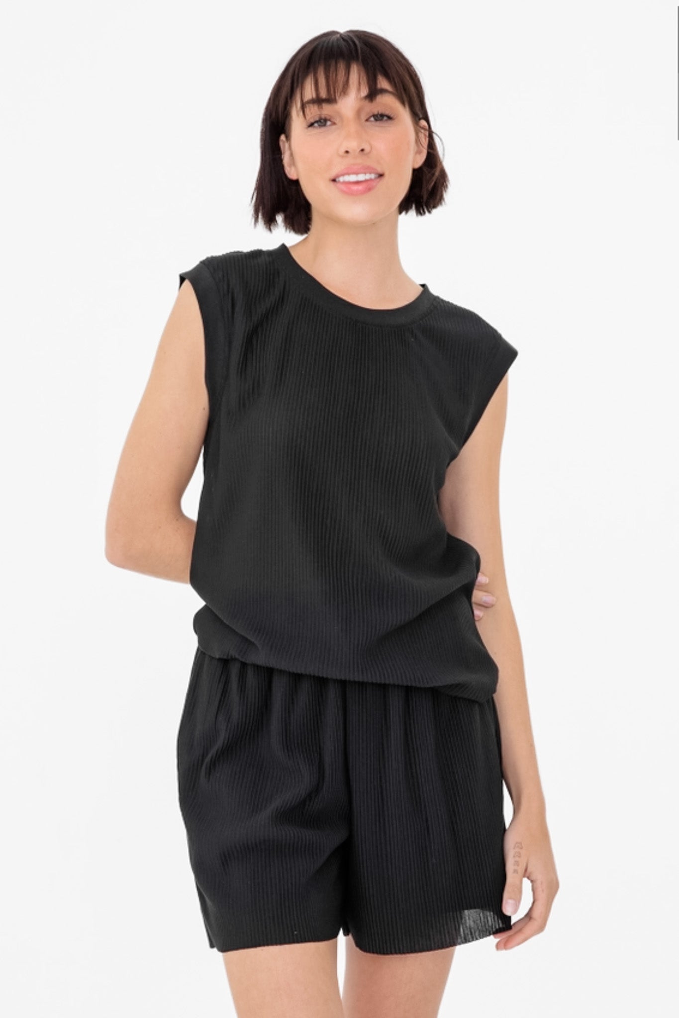 Micro Pleated Oversized Tank Top