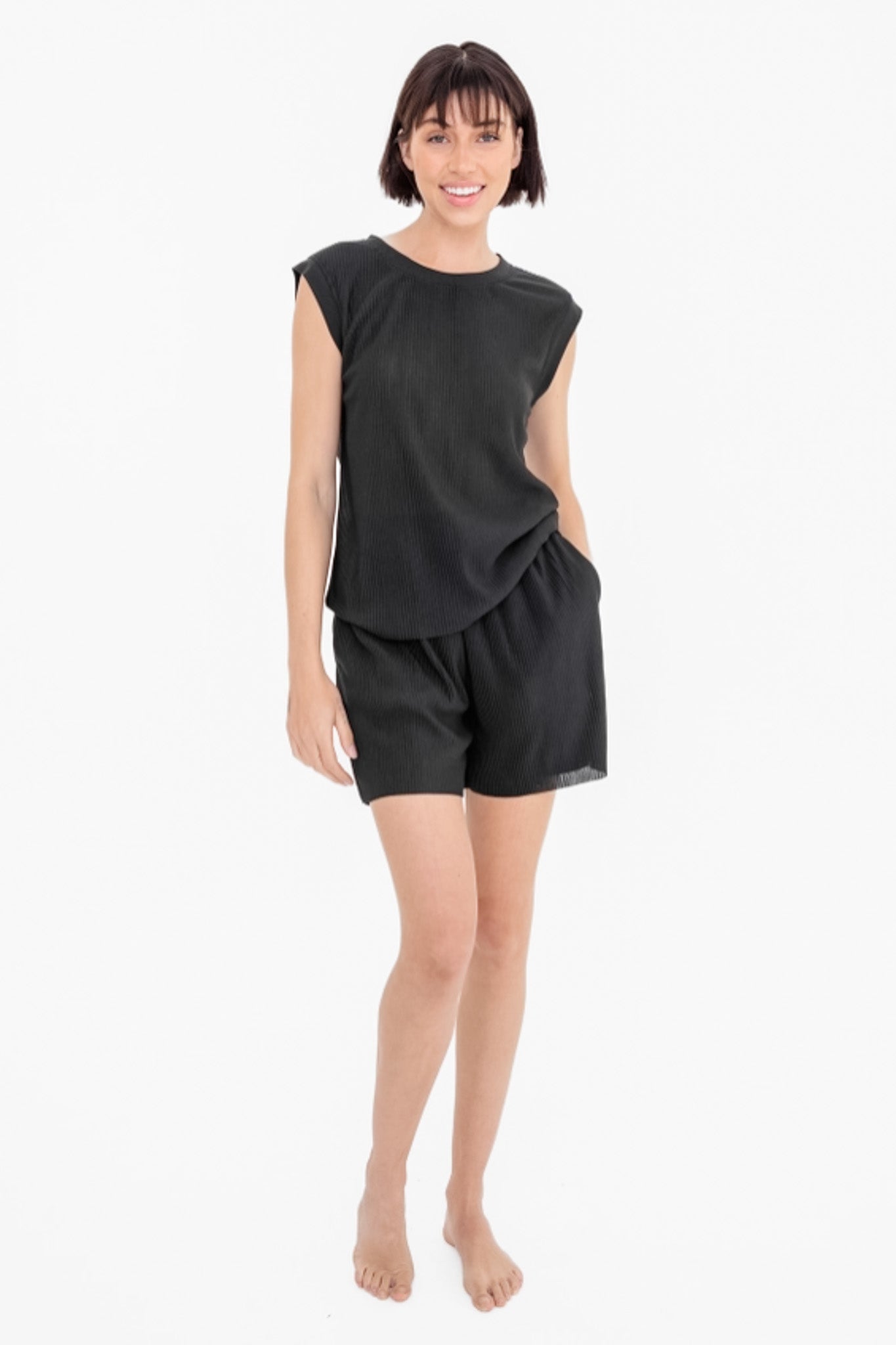 Micro Pleated Oversized Tank Top