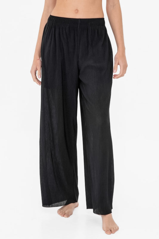 Micro Pleated Wide Leg Pant