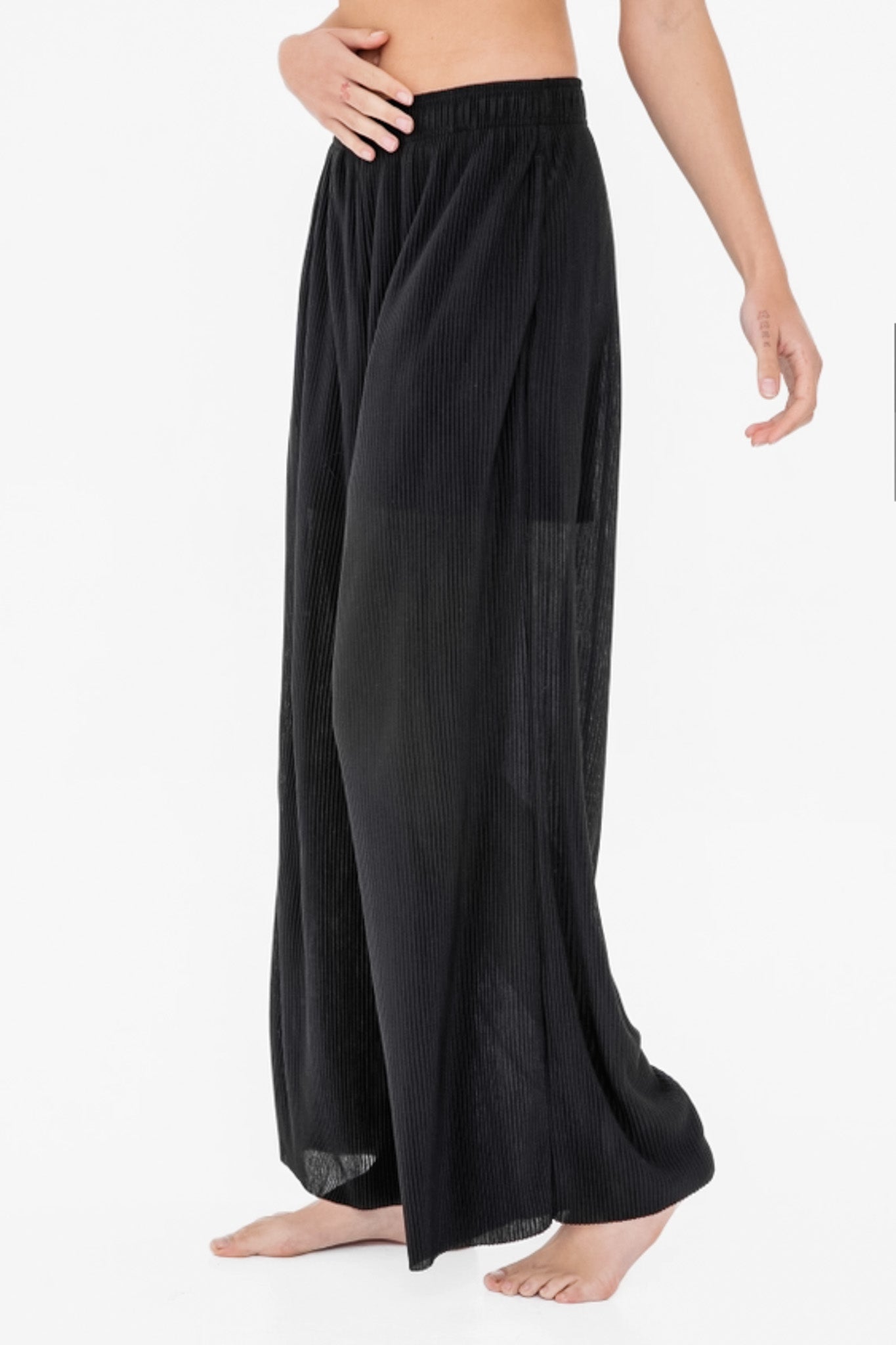 Micro Pleated Wide Leg Pant