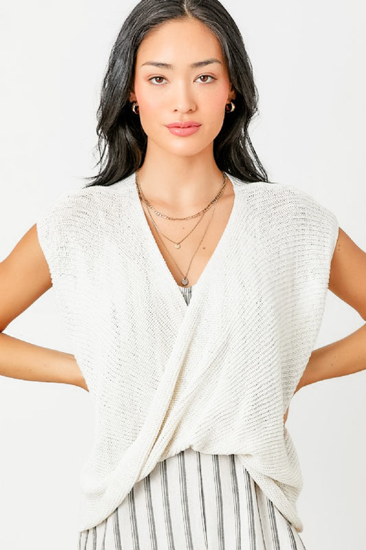 Surplice Neck Sweater Top