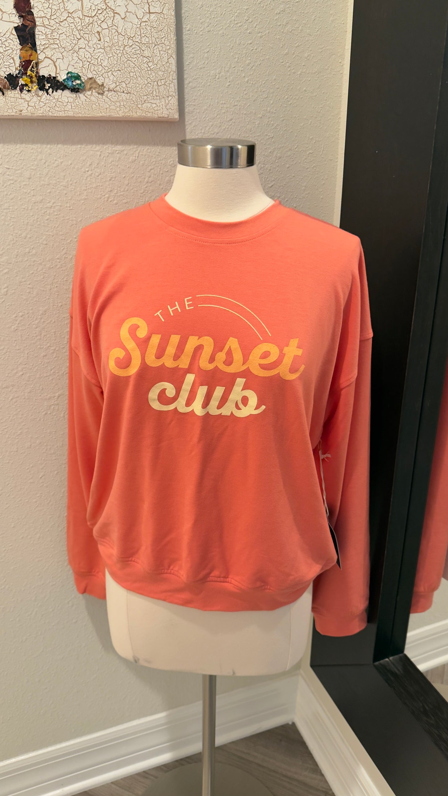 Sunset Club, Coral Cotton Sweatshirt