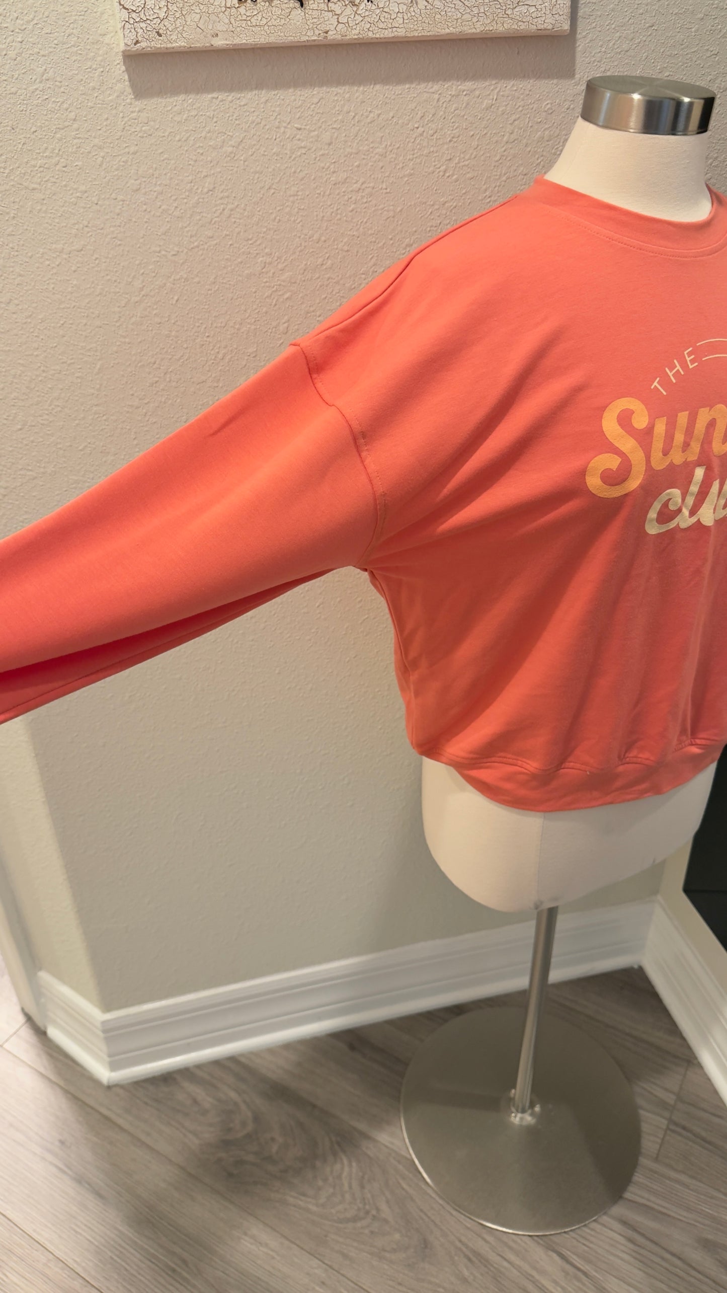 Sunset Club, Coral Cotton Sweatshirt