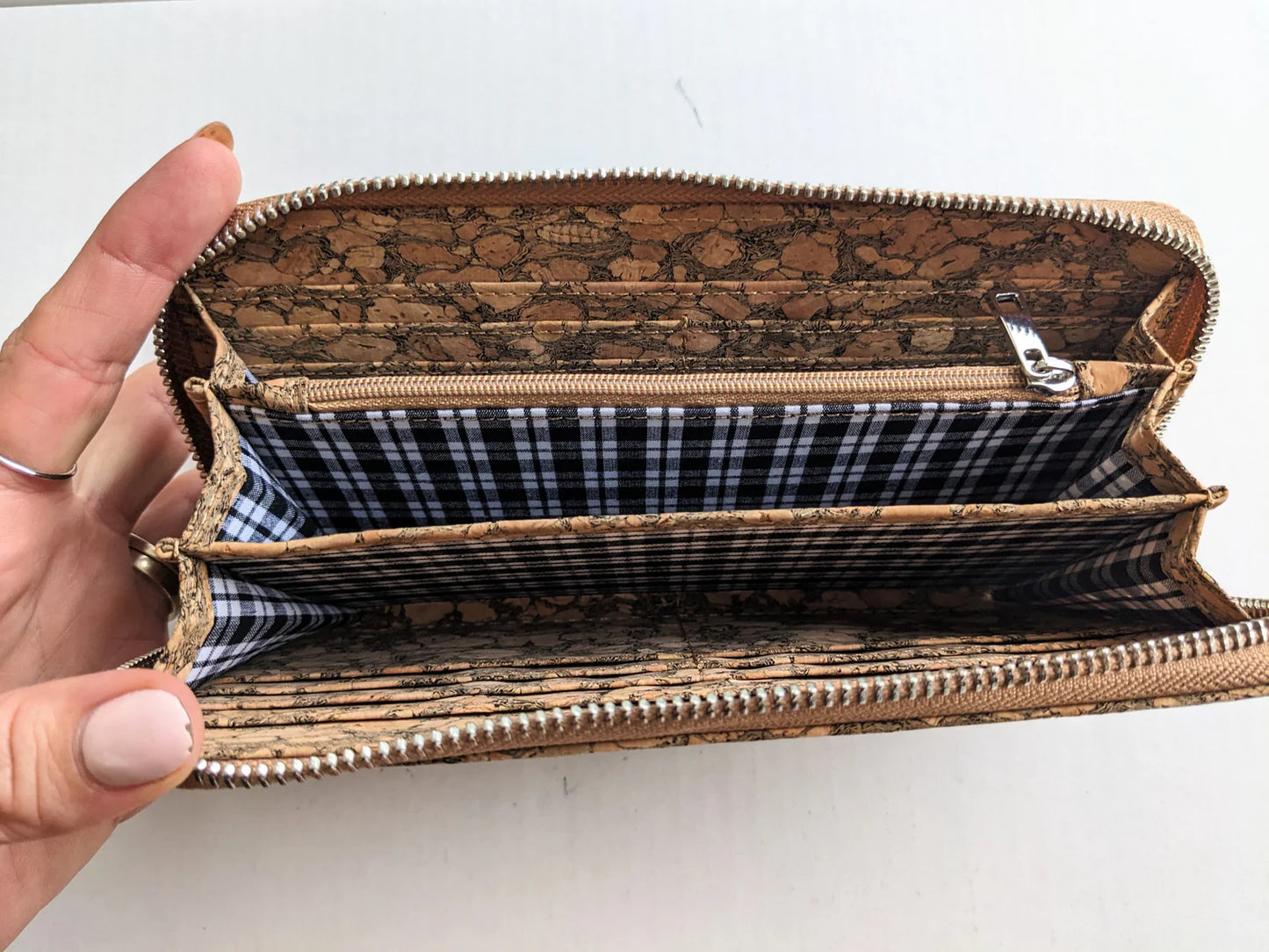 Large Cork Zipper Wallet